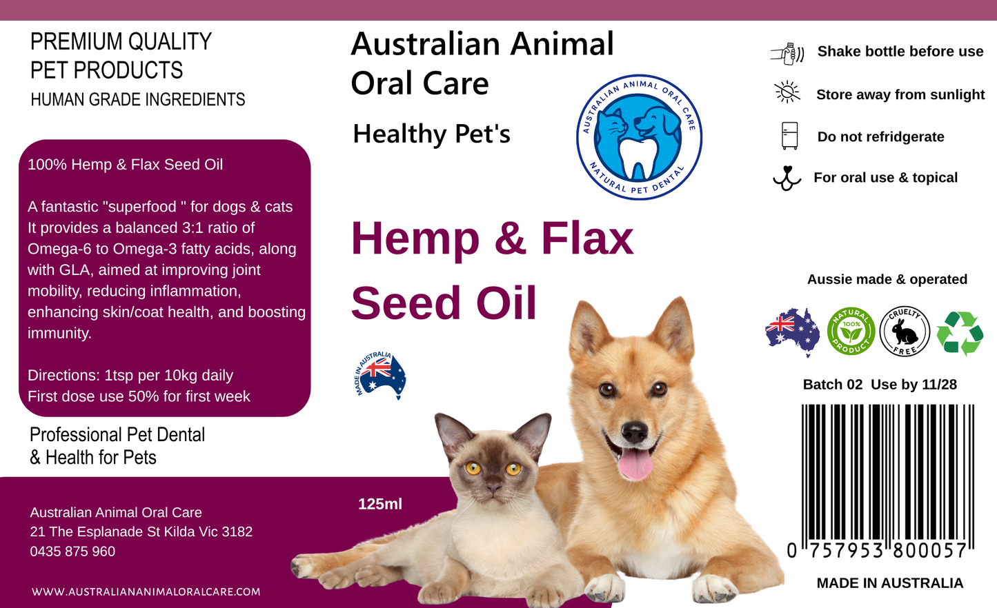 Hemp and Flaxseed Oil