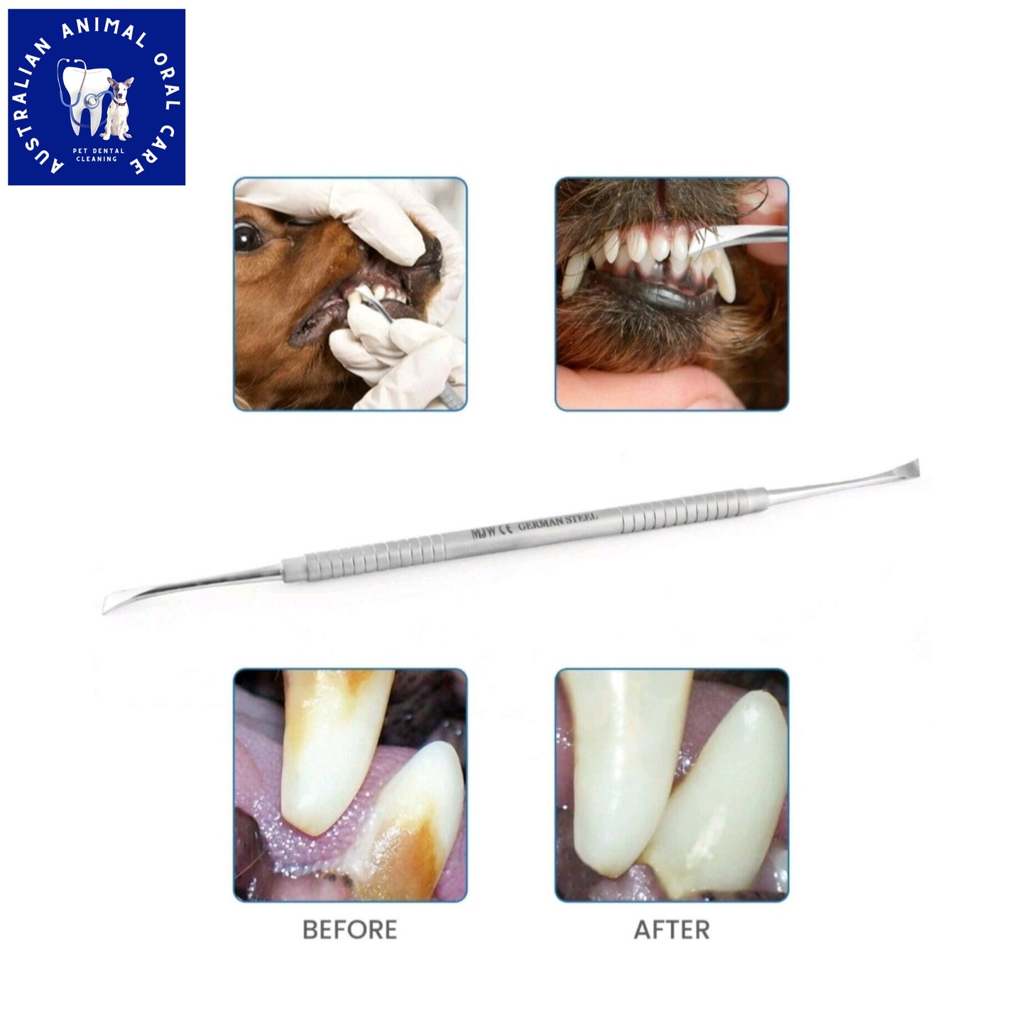 2 x Dental Scalers - Flat Edge & Curved