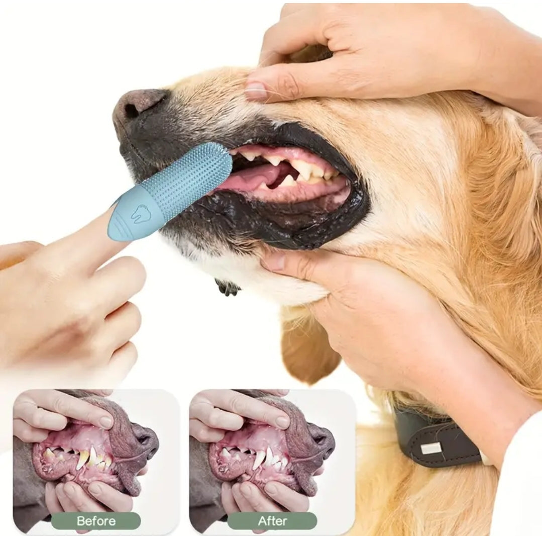 Silicone Soft Finger Dog Toothbrush - 360 Degree.