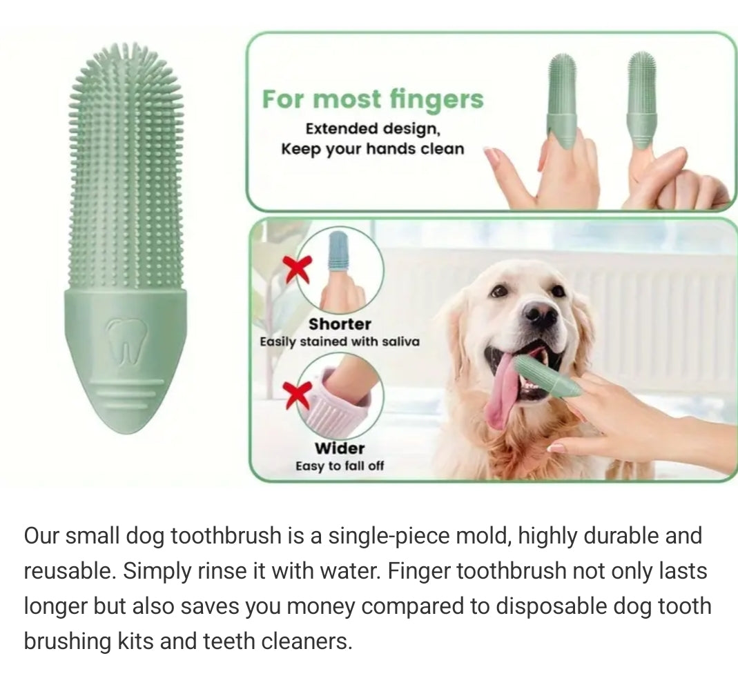 Silicone Soft Finger Dog Toothbrush - 360 Degree.