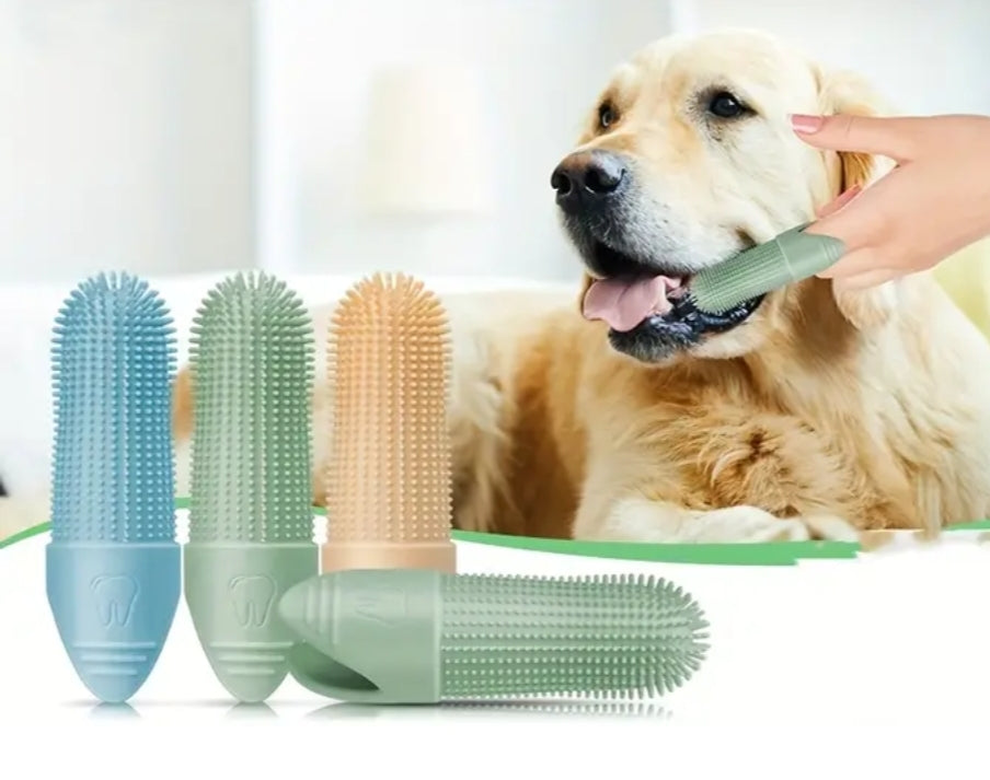 Silicone Soft Finger Dog Toothbrush - 360 Degree.