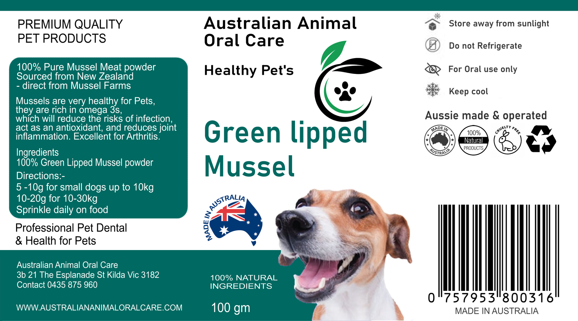 AniForte Green Lipped Mussel Powder For Dogs And Cats Joint Support Su – Tilly's Treat Cupboard - Foto 10